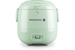‎REISHUNGER REISHUNGER Mini Reiskocher, salbeigrün | 0,3 L - 1-2 Portionen | hochwertige Keramikbeschichtung - Premium Topf | Handliche Größe für kleine Haushalte und unterwegs