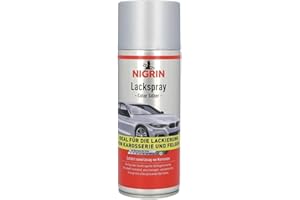 NIGRIN Lackspray, 400 ml, Autolack Silber, schützt Felgen und Karosserie vor Rost, schnell trocknend