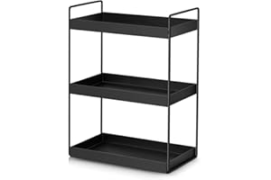 ‎XINGDOZ XINGDOZ Küchen Gewürzregal Standregale mit 3 Ebenen Duschablage aufbewahrung Badezimmer Arbeitsplatte Unterschrankregal Organizer Vanity Tray Kosmetik & Make-up Lagerung, Schwarz
