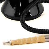 Lounge Shisha Dubai schwarz Set inkl. Shisha-Schlauch, Tabakkopf, Kohlezange Wasserpfeife Hookah Pfeife für Tabak Keramik Glas Vase - 