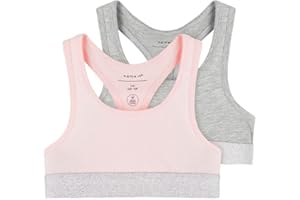 NAME IT Mädchen Nkfshort Top 2p Heather Rose Lurex Noos Bustier