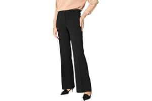 Goldenpoint Donna Pantaloni Flare Long Crepe con Svasatura al Fondo e Vita Elasticata con Bottone