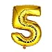 Produktbild fggfgjg 40 Zoll Anzahl Folienballon Digit Air Mylar Ballons Event Party Hochzeitsdekor (Golden)