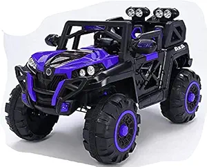 SHAKYA WORLD 4X4 1188 12v Rechargeable Battery Operated Ride on Off Roader Jeep for Kids, 2-8 Years, Metallic Blue