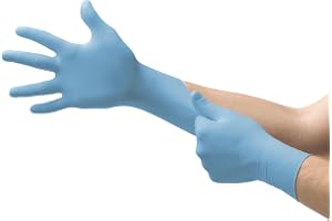 Ansell MICROFLEX 92-134 Engångsnitrilhandskar, icke-drivna, flerhoppade, mat, kemiskt och mekaniskt skydd, professionella han
