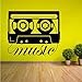 Produktbild Wuyyii Musikstil Wandtattoo Musik Kassette Wandaufkleber Tonbandgerät Design Wandbild Musik Player Aufkleber Für   Wohnkultur 57X67Cm