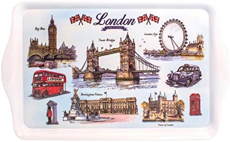 Melamine Tray Large - London Multi Scenes, Detailing Various London Scenes and Icons By Awnhill