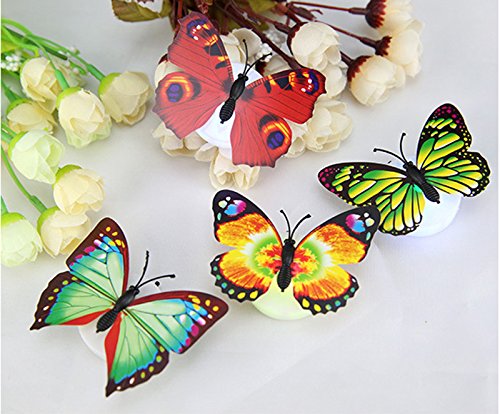 sunnymi Glühender Schmetterling Nachtlicht ❤️ Wandaufkleber Kinderzimmer Junge ❤️ Mit Saugnapf (zufällig, 3.5cm)