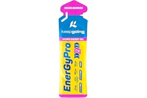 Keepgoing Gel Energético EnergyPro Sabor Frutos rojos 1 uds x 75g | Energy Gel Ciclismo y Running | Ratio 1:0,8 Maltodextrina: Fructosa