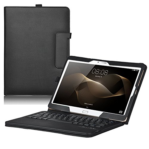 Huawei MediaPad M2 10 QWERTZ Tastatur, ELTD Bluetooth Tastatur (QWERTZ Tastatur) für Huawei MediaPad M2 10- mit Standfunction, Schwarz - 2