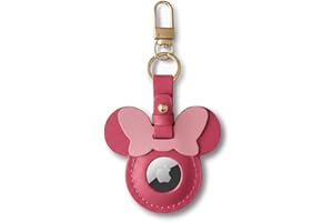 AirGear® MickeyTag - Airtag Schlüsselanhänger Leder, Anhänger aus Echtem Leder, Hülle - kompatibel mit Apple Airtag