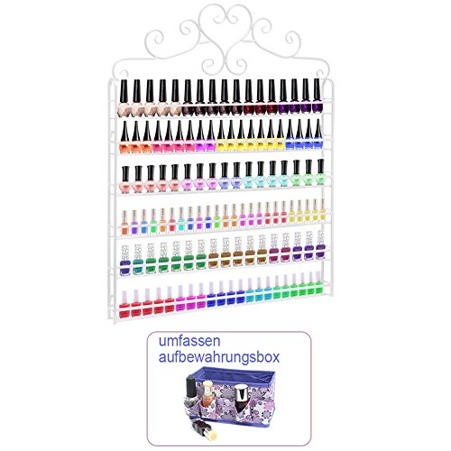 Dazone® 6-tier Metall Herz Nagellack Organizer Aromatherapie und ätherischen Ölen Regal Lippenstiftständer Aufbewahrung (Weiß)