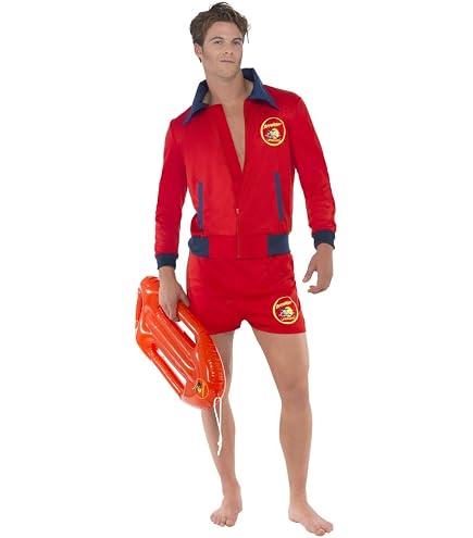 UILYNIU 4 Pièces Costume De Sauveteur Adulte - Casquette Visière, Sifflet, Lunettes Et Bouée Pour Déguisement Plage Halloween