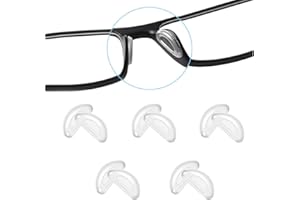 OPUGIT Adhesive Eye Glasses Nose Pads, D Shape Anti-Slip Adhesive Stick on Nose Pads,Soft Silicone for Glasses, Eyeglasses and Sunglasses, 2mm,White,5 Pairs