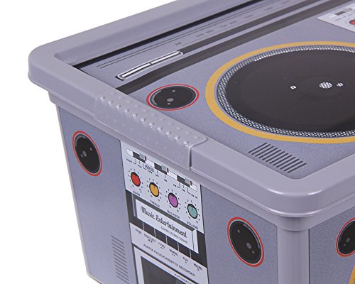 C Box XS Aufbewahrungsbox mit Deckel Retro Design Kassette Radio Technik 6 Liter - 5