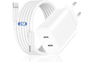 ANVSI 20W Schnellladegerät Original Ladekabel für iPhone 14/13/12/11 Pro Max Plus Mini/SE/X/XR/8/iPad,2-Ports USB C Ladegerät mit 2M Schnellladekabel Power Adapter Fast Charger Netzteil Stecker Ladestecker
