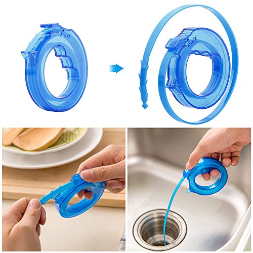 2 Stück Abflußsiebe, Ipow Edelstahl Spülbeckensieb Sieb für Abfluss Ø 70mm – Zusatz mit Haarfänger verstopfen Remover – Set Ideal für Bad und Küche - 4