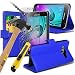 Produktbild Samsung Galaxy J5 2016 / J510 Blue Farbe PU Lederetui Buch-Stil Handy Hülle mit Explosions- Splittersicher Hartglas & Eingabestift von Gadget Giant®