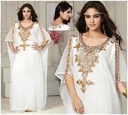 OKS Women's Kaftan Farasha Maxi Dress N19- White
