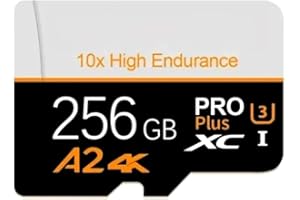 TOPSPRIME Tarjeta de Memoria Micro SD TF Gran Capacidad y Alta Velocidad – Almacenamiento Externo Portátil Compatible con Smartphones, Cámaras, Drones y Dash CAM - No Switch (256, GB)