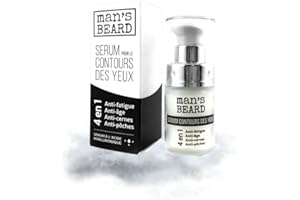 MAN'S BEARD Serum contour de yeux Anti-rides, Anti-âge, Anti-poches, Défatiguant et Lissant à l' Acide Hyaluronique 100% Fabriqué en France 15 ml