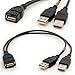 Produktbild USB-Kabel Y-Verteiler USB 2.0 Energien-Erhöhung Naben-Adapter 1 Frau 2 Mann-Daten-Aufladeeinheit Kabel-Verlängerung Codeart a 30cm