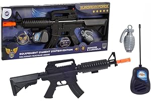 EUROPEAN FORCE - Mitraillette - Accessoires de Déguisement - 183302 - Noir - Plastique - Militaire - Jouet Enfant - Carnaval - Costume - 61 cm x 35 cm - À Partir de 3 Ans