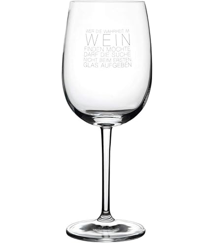 Räder Rotweinglas Mit Spruch – 'Ein Trinkgefäß, Sobald Es Leer…' – Transparent, 9x9x22 Cm – Ideal Für Weinabende & Geselligkeit