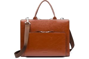 BOSTANTEN Briefcase for Women 15.6 Inch Laptop Leather Slim Business Messenger Bag Shoulder Tote Handbags