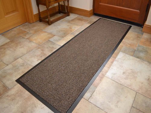 Extra Large Big Dark Light Beige Hardwearing Heavy Duty Black PVC Edge Pile Top Rubber Barrier Entrance Door Kitchen Utility Dust Floor Long Short Narrow Hall Hallway Runners Mats Rugs 60cm x 120cm