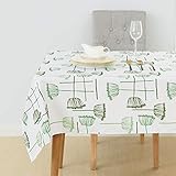 cubre mantel cuadrado verde limon MATERIAL - El mantel es hecho de 100% poliéster (Oxford) de alta calidad, resistente a las arrugas, calor y desgaste, adecuado para uso en interiores y al aire libre.