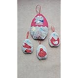 Osterhäuschen, Ei als Haus, Hase, Huhn, Vogel im Set 4 teilig,