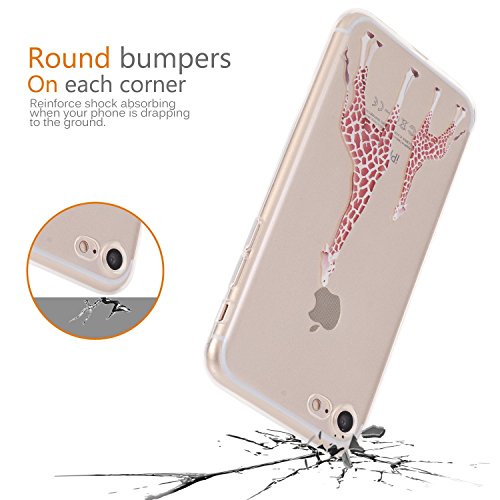iPhone 7 Case, LUOLNH [New Creative Design] Flexible Soft TPU Silicone Gel Soft Clear Phone Case Cover for iPhone 7 4.7 inch,( 2 Giraffe)