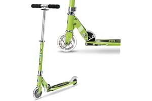 MICRO™ Sprite LED Kinder Kinderscooter | Cityroller mit LED-Rollen | klappbar und Lenker höhenverstellbar | ab 5 J. | Tretroller in 6 Farben erhältlich