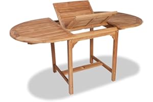 vidaXL Tavolo da Pranzo Estendibile Ovale Tavola Arredo Esterni Tavolino per Patio Tavolinetto da Giardino Tavola da Esterni Legno di Teak