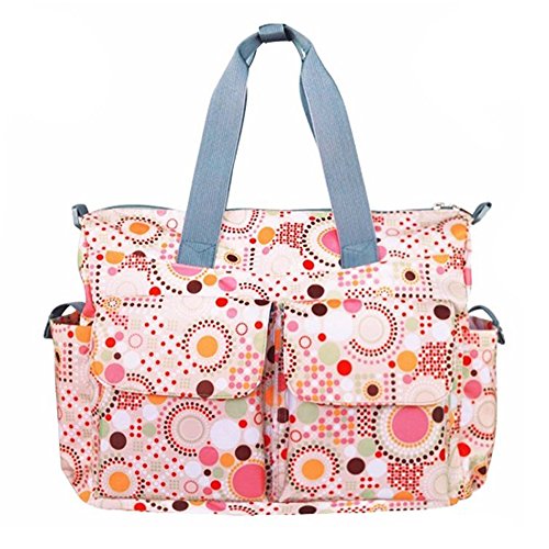 Bebamour Original Floral Designer Diaper Tote Bags Nappy Changing Bag (Pink)