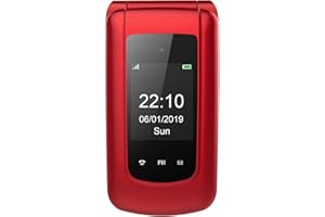 ULEWAY Teléfono móvil para Personas Mayores con Teclas Grandes y teléfono móvil sin Contrato, Pantalla LCD de 2,4 Pulgadas, Compatible con audífonos, función SOS, Doble SIM Rojo