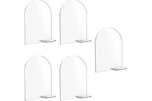 JOMEWORY 5Pcs Clear Arch Acrylic Sign Blank Arched Round Top Acrylic Sheet DIY Acrylic Arch Table Numbers Round Top Name Tag Place Card for Wedding Stand Holder Arched Signs Events Parties Centerpieces Decor