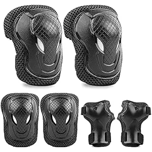 FABSPORTS Knee & Elbow Pads/Guards for 10 Years & Above Protective Gear Set for Roller Skates, Cycling, BMX Bike, Skateboard, Scooter Riding for Outdoor Sports