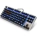 Produktbild Mechanische Tastatur, blauer Schalter USB Wired Top Gaming Tastatur 87 Tasten Anti-Ghosting mit beleuchteten LED Multimedia-Hintergrundbeleuchtung Key Cap für Gamer Typists Programmierer - silberfarben