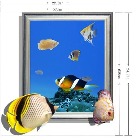 ZHFC- -3D wall mural wallpaper bedroom living room TV background HD self adhesive paper without leaving adhesive stickers 58*62.8cm underwater world