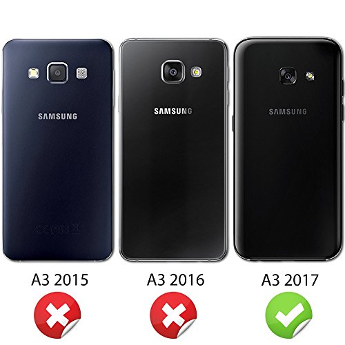 Samsung Galaxy A3 2017 Custodia Carbonio di NALIA, Slim Silicone Cover Protettiva Sottile con Bordi Effeto Metallo per Cellulare Bumper Protezione Case per Telefono Samsung A3 17, Colore:Argento