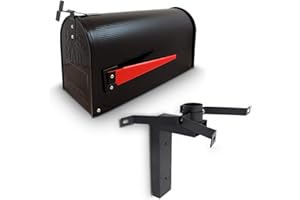 MS-POINT US Mailbox Amerikanischer Briefkasten Standbriefkasten Wandbriefkasten Letterbox Schwarz Inclusive Wandhalter