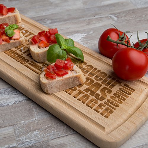 Levivo schmales Schneid- und Servierbrett aus Bambusholz für Tapas, Bruschetta, Baguette etc. - 4