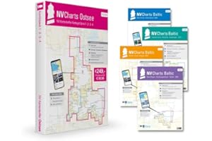 NV Charts Seekarten Set Ostsee - Serie 1-4 - Skagen bis Stettin - Kartenkoffer mit Seekarten im Atlasformat