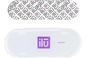 TB TOOLS FOR BEAUTY T4B ILU MINI POCKET NAIL FILE - Lima per unghie con custodia, dritta, in grana di alta qualità, mini versione 240/240