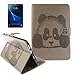 Produktbild Samsung Galaxy Tab S2 8.0/T715/T710(2015) Smart Case Hülle mit Panzerglas,ISENPENK Original Flip Bookstyle samrt cover Wasserdicht Shockproof Anti Slip Protection Stoßfest Leather Case mit Standfunktion,4D Panda Muster Pattern Wallet Case mit Intern Kartechlitz,Outdoor Stoßdämpfend Smart Case Sleep/Wake Funktion Luxus Wallet Tasche Schutzhülle Leathertasche für Samsung Galaxy Tab S2 8.0/T715/T710(2015) 8.0Zoll[grau]+Panzerglas/Schutzfoile/Scutzglas