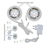 LiZhi Bewegung aktiviert Bett Licht,1.2M Flexible LED Streifenlicht Auto Ein/Aus Bewegungsmelder Nachttischlampe,LED-Lichtleiste - 2