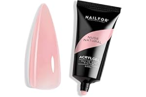 Nailfor Acrylgel NUDE NATURAL 30ML In Tubo Per Ricostruzione Unghie 30ml Made In Usa Facile Allungamento Estensione Unghie Professionale Rapida, Veloce E Resistente - Made in USA