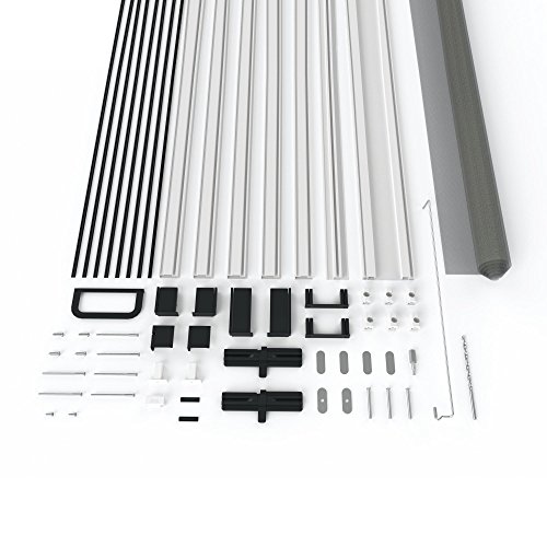 Insektenschutz Tür Master Slim + 100 x 210 cm mit Alurahmen in Weiß, Anthrazit oder Braun und stabilen Eckverbindungen, Fliegengittertür in den Varianten Bausatz, auf Maß zugeschnitten und komplett aufgebaut - 5